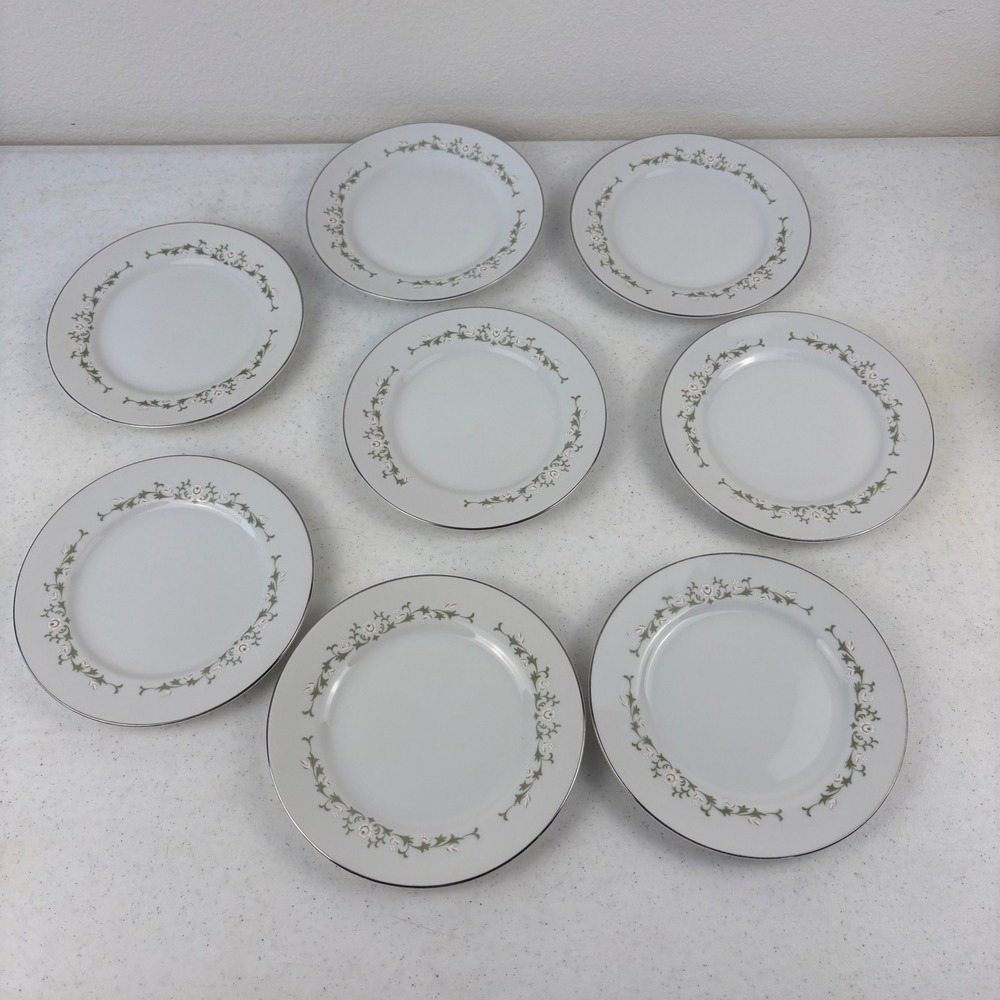 Sheffield Fine China Elegant 502 Bread Dessert Plates Set of 8 Japan‎ 6.25in